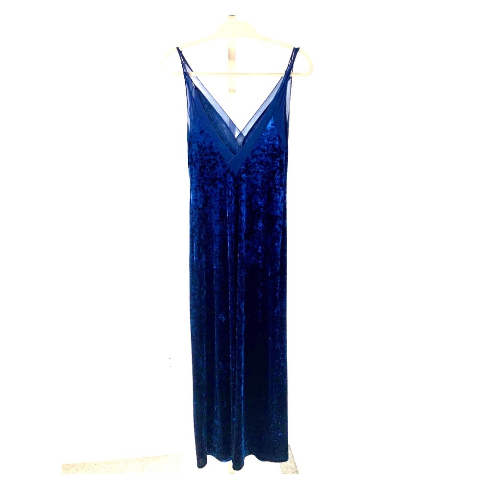 Free People blue velvet maxi dress